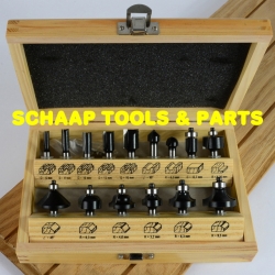 Frezenset 15 delig HW-hardmetaal in houten kist schacht 8mm  | 24003-5-00015